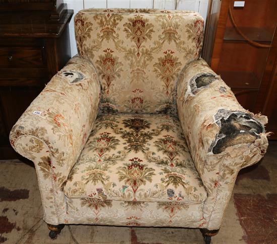 Large upholstered armchair